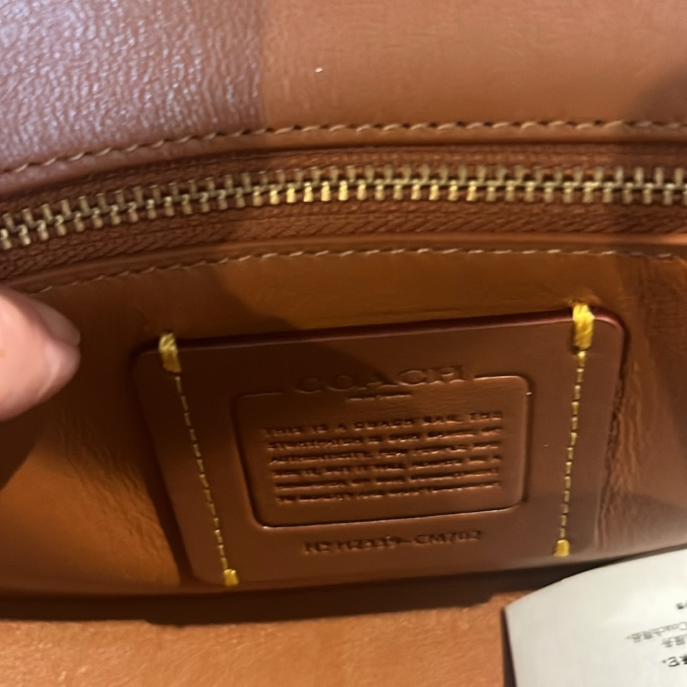 Coach Brown Leather Crossbody Bag with Gold Accents - Picture 10 of 10